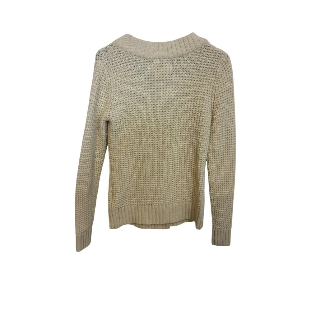 Old Navy Wool Blend Double Breasted Knit Cardigan Sweater Women's Medium Cream - Picture 6 of 6